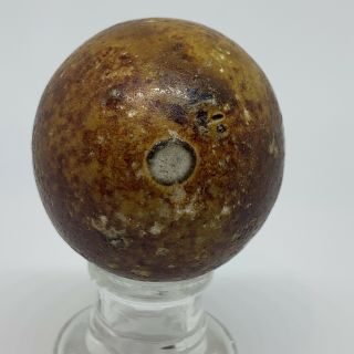 Antique Bennington Marble Glazed Crockery Brown Tan Rust 1,  1/2 " (1.  48 ") Ex - Large