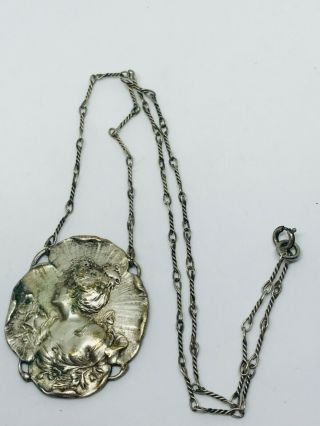 Antique Art Nouveau Silver Plated Necklace