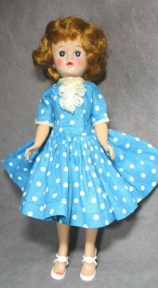 Vintage Ideal Clothes For Little Miss Revlon - Turquoise Dress W/dots