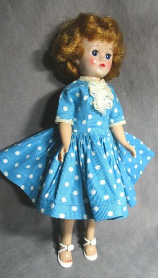 Vintage Ideal Clothes for Little Miss Revlon - Turquoise Dress w/Dots 2