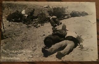 Antique Real Photo Postcard Dead On Battlefield Juarez Mexico