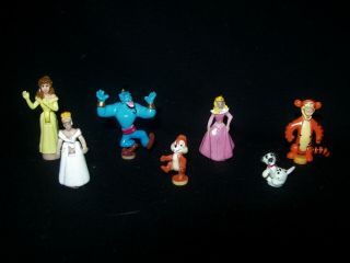 Polly Pocket Seven Disney Figures (cinderella,  Genie,  Chip N Dale,  Tigger)