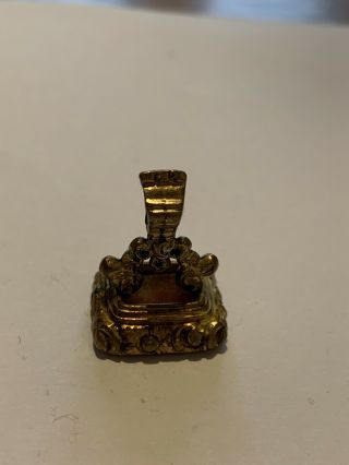Antique Georgian Victorian 9ct Cased Pocket Watch Fob Seal Carnelian Charm