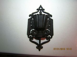 Antique Wilton Cast Iron Urn Style Match Safe Holder Hang Easily on Wall 2