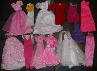 Barbie Doll Clothes - 13pc Assorted Age Vintage Clothing Outfits