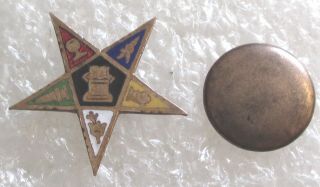 Antique Order Of The Eastern Star Member Lapel Pin - Masonic Oes Freemason Mason