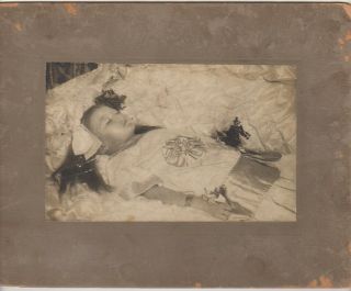 Early 1900 Little Girl Post Mortem Antique Photo