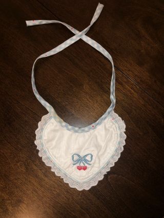 Pleasant Company " Our Baby " Rare Heart - Cherry Bib (party Clothes Accessory