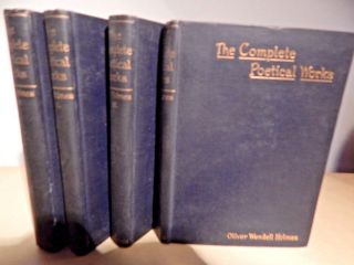 Poetical Of Oliver Wendell Holmes; 1892; Four Volume Set; Antique Books