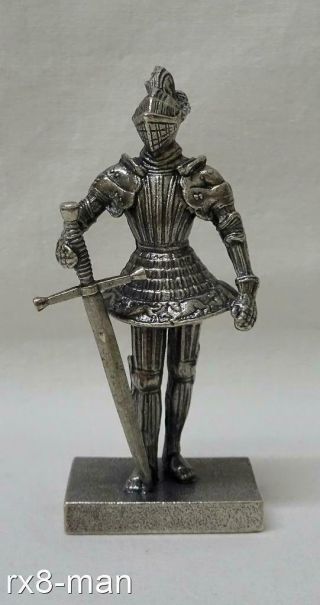 1976 Vintage Rare Solid Sterling Silver Medieval Knight Figure 49.  5g/1.  59ozs 2