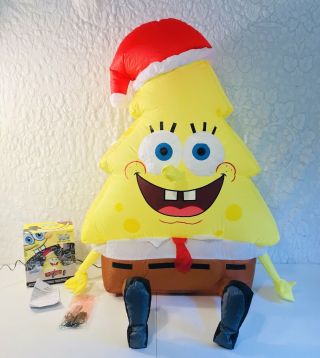 Rare Spongebob Squarepants Christmas Tree Airblown Inflatable Blow Up Indoor Out