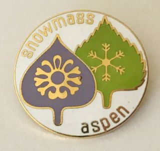 Snowmass Aspen Ski Skiing Resort Souvenir Pin Badge Rare Vintage (l42)