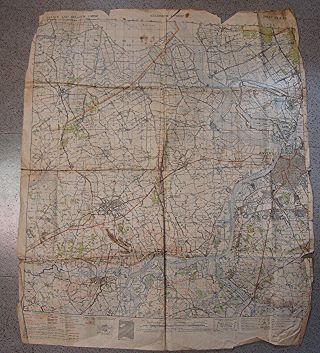 1943 World War 2 Map Of France & Belgium Keildrecht - Antwerp