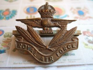 Rare Ww1 Kings Crown Royal Air Force (raf) - Cap Badge