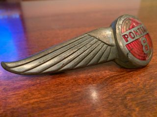 1934 Pontiac Radiator Hood Grill Emblem - Badge Chief Indian Wings RARE Vintage 2