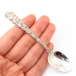 925 Sterling Silver Antique Victorian S.  Kirk & Sons " Repousse " Demitasse Spoon