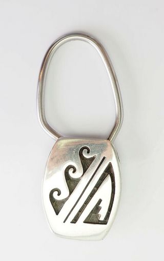 Vintage Rare Hopi Sterling Silver Key Chain Fob By Arthur Yowytewa