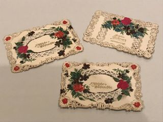 Antique Victorian Diecut Christmas Cards In German Frohlicher Weihnachtan