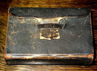 1866 Holy Bible American Antique Leather Pocket Civil War Haversack Sharratt Old