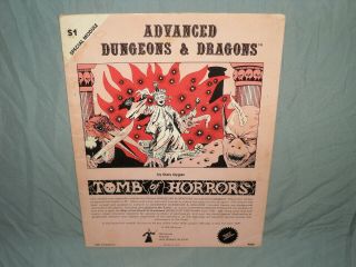 Ad&d 1st Edition Module - S1 Tomb Of Horrors (very Rare 1978 Monochrome)