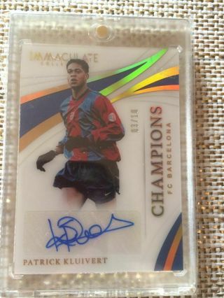 2018 - 19 Panini Immaculate Soccer Patrick Kluivert Champions Auto /10 Rare