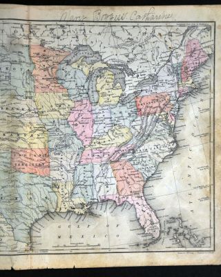 1888 Mitchell United States Map Dakota Indian Territory Oklahoma Texas Florida 3