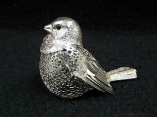 Christofle France Bird Sparrow Figurine Silver Plate LUMIERE D ' ARGENT 2