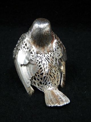Christofle France Bird Sparrow Figurine Silver Plate LUMIERE D ' ARGENT 3