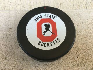 Rare Authentic Vintage Ohio State Buckeyes Logo Game Official Hockey Puck
