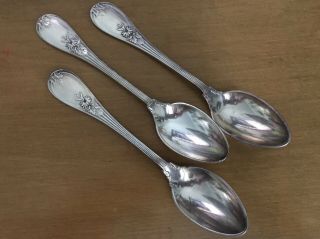 Fraget Bm Calw Plaque Spoons - Set Of 3 - Silver Plated,  Floral And Leaf Design