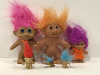 Vintage Troll Dolls - 4 Inch - 3 Inch - Dam - Tnt - Toppers