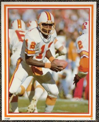 Rare 1981 Tampa Bay Buccaneers Poster Doug Williams Shell Oil 16x20
