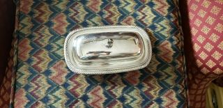 Vtg Wm Rogers 887 Silverplate Butter Dish With Cover & Glass Insert