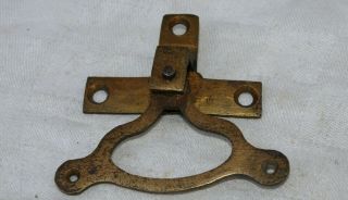 Antique Servants Butlers Bell Pull Brass Crank Bracket With Single Swinger 4/6