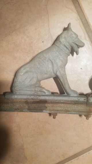 Rare - Vintage Cast Metal German Shepherd Dog Gate Fence Topper Finial Craft