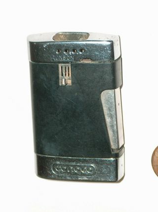 Vtg Rare Ronson Conoco Gas & Oil Company Cigarette Cigar Lighter Made In England