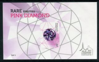 2017 Rare Beauties Pink Diamond Mini Sheet - Melbourne International Stamp Day 1