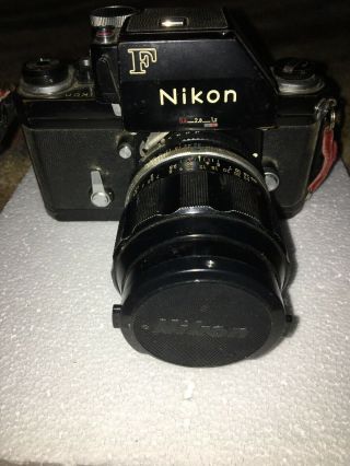 Rare Vintage Nikon F Camera With Nikon/nikkor - P 105mm Lens 1967/68 35mm