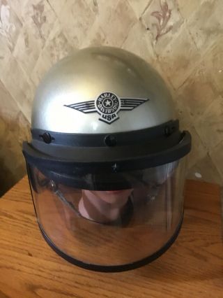 Vintage Bell Harley Davidson Dot Silver Metallic Half Helmet Shield & Visor Xl