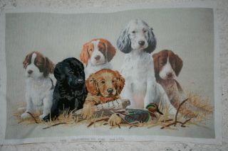 Dimensions Vintage 1987 Beautifully Hand Embroidered Picture Dogs.