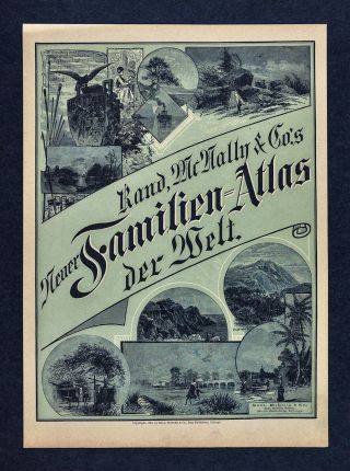 1891 Mcnally German Edition Title Page - Neuer Familien Atlas Der Welt