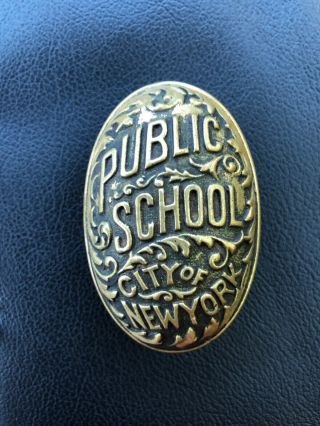 Antique C1900 Brass York City Public School Door Knob Board Of Education Nyc