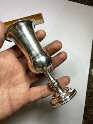 43g Silver Solid Hallmarked Trumpet Vase Mini Trophy Vintage Not Scrap Nr