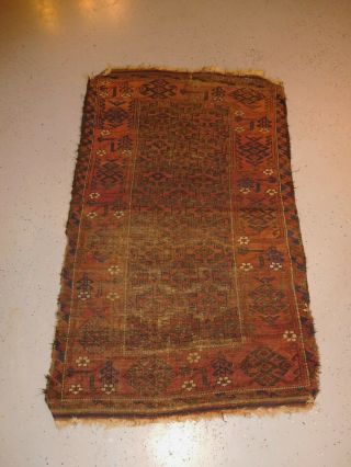 Antique Balouchi Rug Rare 2.  11 X 5 Baluchi Carpet 1850s Central Asian