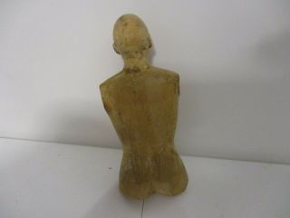 An Antique Vintage Carved Wood Figure of a Man ' s Torso & Head - Oriental? 2