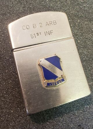 Vintage & Rare Kaschie Lighter Us Army 51st Infantry Bravo Company 2nd Arb