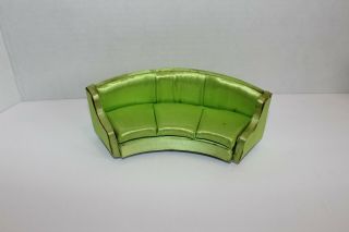 Vintage Ideal Petite Princess Green Curved Couch Sofa Dollhouse furniture 2