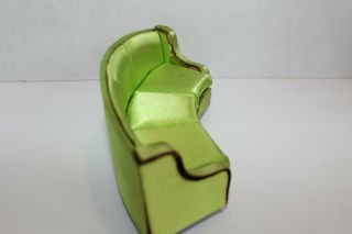 Vintage Ideal Petite Princess Green Curved Couch Sofa Dollhouse furniture 3