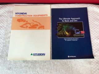 2 Rare Hyundai Hitachi Equipment & Excavators Dealer Brochures