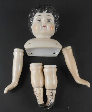 Porcelain Doll Head Arms & Legs Vintage Made In Japan W/ Doll Clothes Pattern